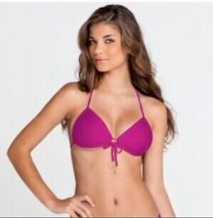 Luli Fama Molded Push Up Bandeau Halter Top Size Small